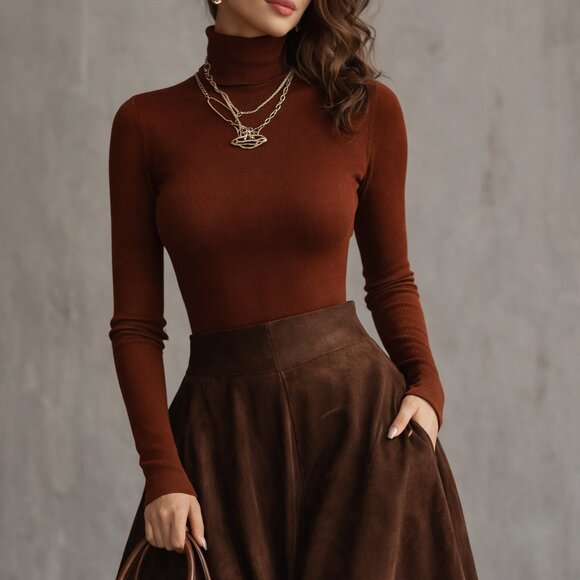 Topshop Sweaters - NWOT Very Elegant Ribbed Fitted Turtleneck Top